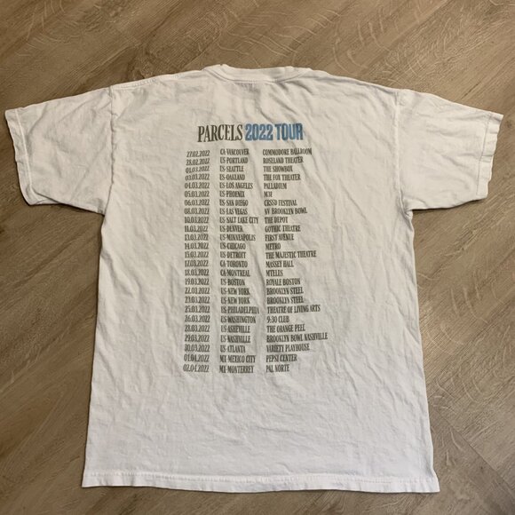 Parcels Band Tee 2022 Tour White T-Shirt Double Sided Concert Men's Large L - Picture 4 of 7
